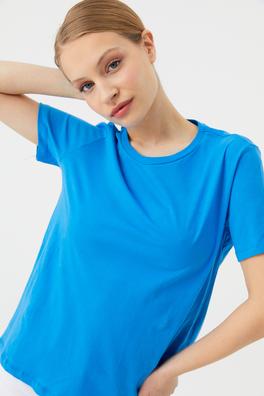 Ecrou Kadın Mavi Altı Oval Regular Fit Basic Tshirt
